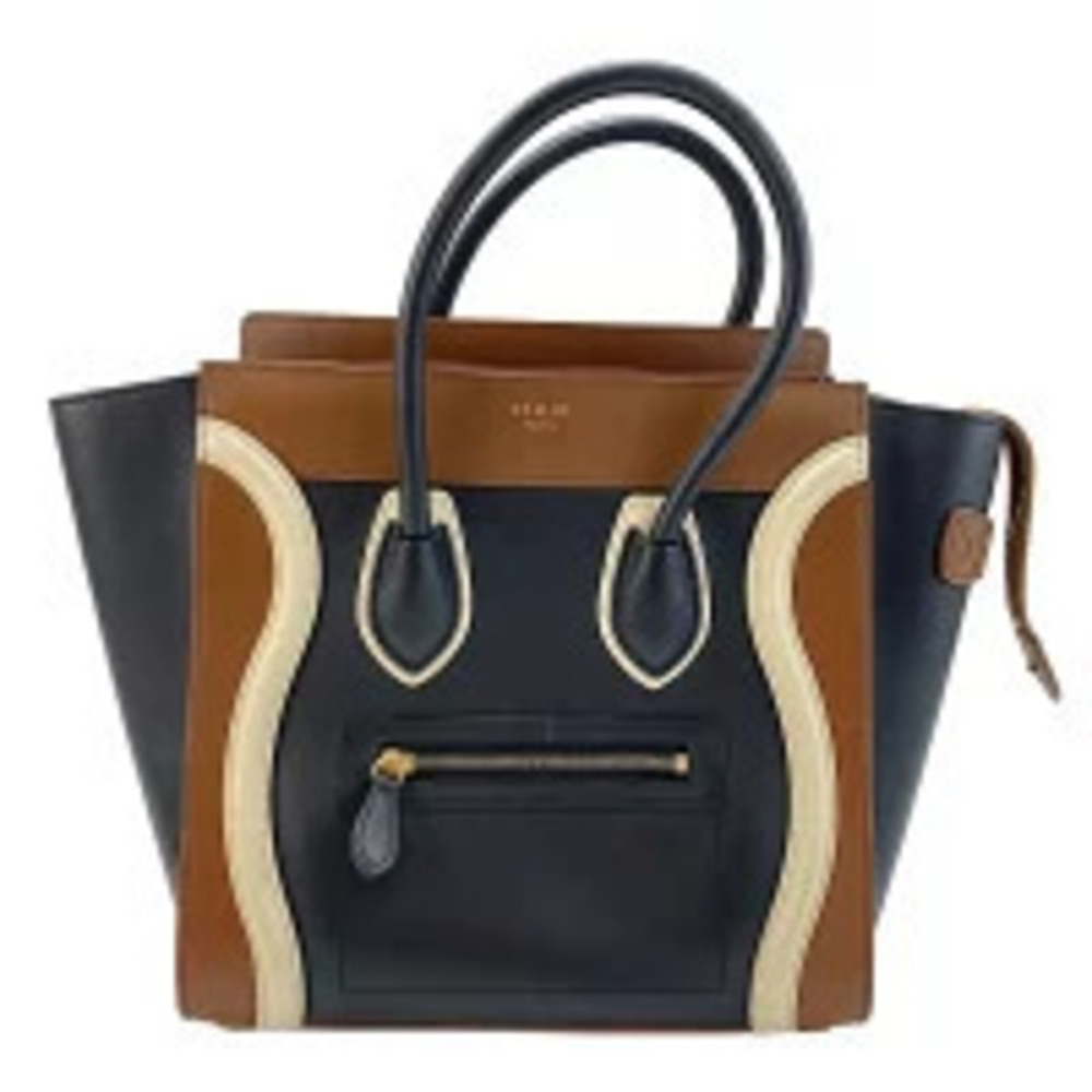 Celine Leather Luggage Tote Phantom Handbag Multicolor